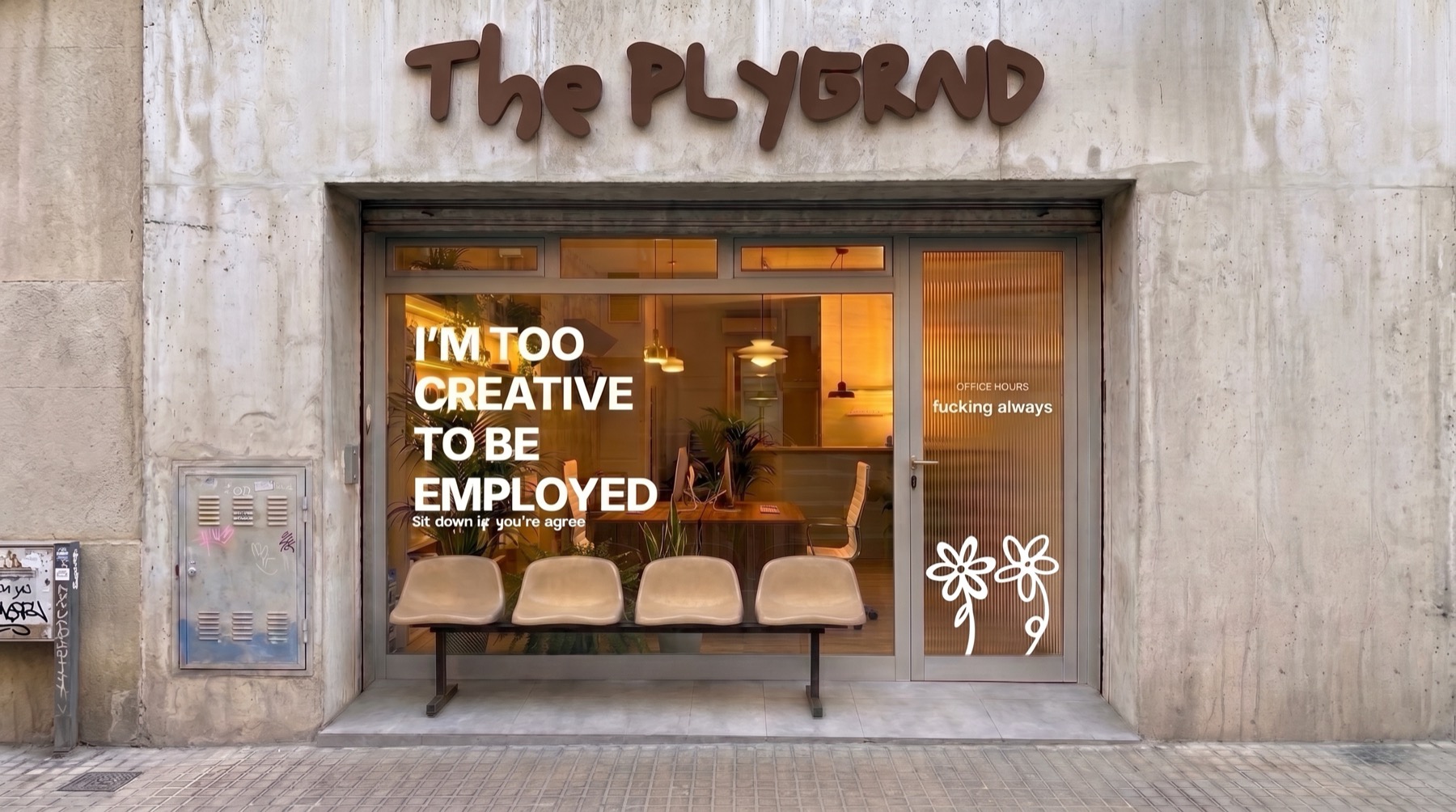 Fachada de la oficina de The PLYGRND